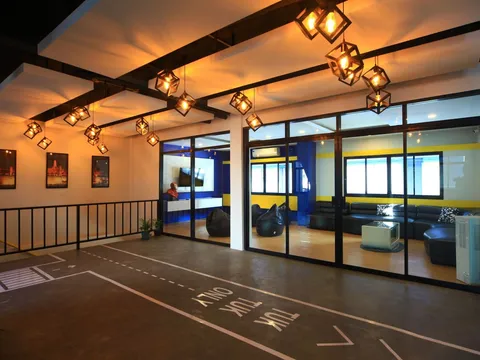 a hotel lobby