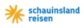 Logo des Reiseveranstalters schauinsland-reisen mit orangefarbenem Sonnen-/Blütensymbol und blauer Schrift